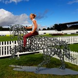 Olivia Ahlborn and her lifesize sculpture